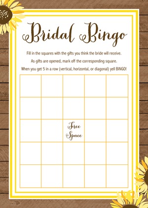 Sunflower Wood Bridal Advice Cards