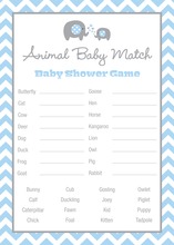 Blue Chevron Elephant Baby Animal Name Game