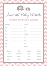 Pink Chevron Elephant Baby Animal Name Game