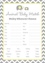 Yellow Chevron Elephant Baby Animal Name Game