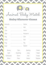 Mint Chevron Elephant Baby Animal Name Game