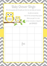 Deep Yellow Adorable Hoot Bingo Game Cards