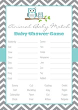 Turquoise Adorable Hoot Baby Animal Name Game