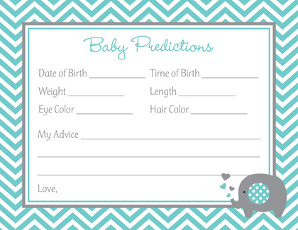 Teal Elephant Baby Shower Fill-in Invitations