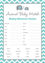 Turquoise Chevron Elephant Baby Animal Name Game