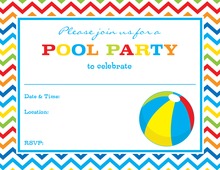 Pool Party Beach Ball Fill-In Invitations