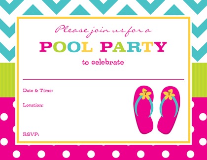 Pool Party Beach Ball Fill-In Invitations