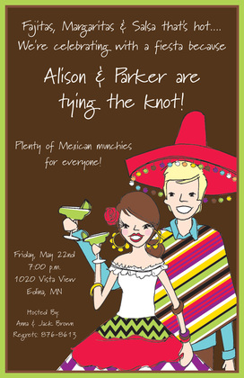 Classy Border Fiesta Couple Invitations