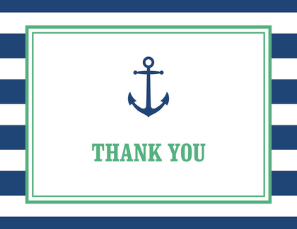 Navy Stripes Anchor Pink Nautical Note