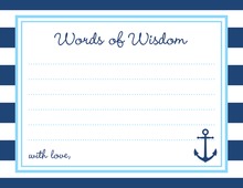 Navy Stripes Anchor Light Blue Advice Cards