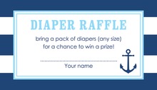 Navy Stripes Anchor Light Blue Raffle Cards