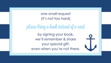 Navy Stripes Anchor Light Blue Bring A Book Card