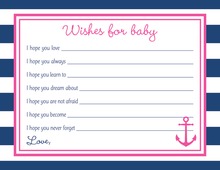 Pink Watercolor Wash Baby Wish Cards