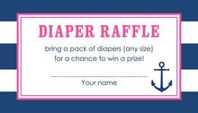 Navy Stripes Anchor Hot Pink Raffle Cards