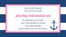 Navy Stripes Anchor Hot Pink Bring A Book Card