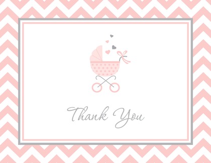 Pink Carriage Baby Shower Fill-in Invitations