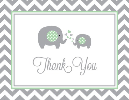 Chevron Mint Elephant Baby Prediction Cards