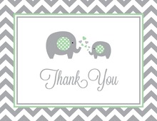 Chevron Mint Elephant Note Cards