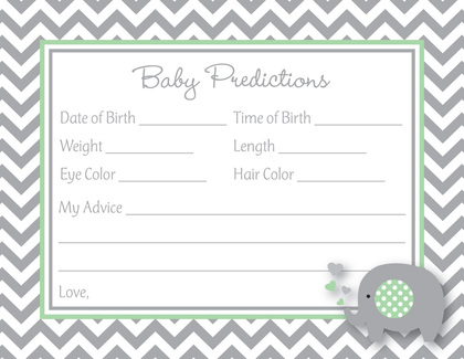 Mint Elephants Baby Shower Chevrons Invitation