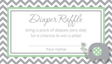 Chevron Mint Elephant Baby Raffle Cards