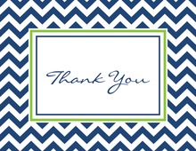 Navy Chevron Green Border Notes