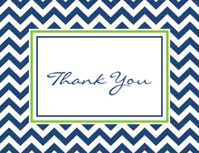 Navy Chevrons Anchor Pink Thank You Cards