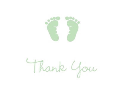 Mint Baby Feet Footprint Baby Shower Advice Cards
