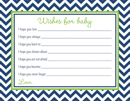 Navy Chevron Green Border Notes