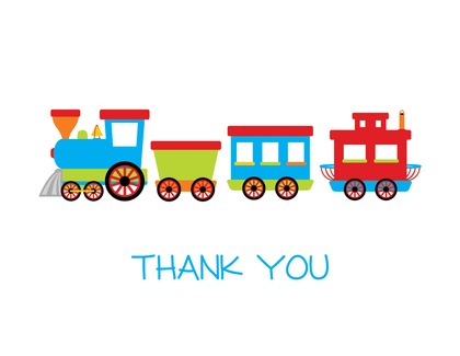 Choo Choo Train Striped Frame Folded Note