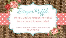 Watercolor Leaves Diaper Raffle Card