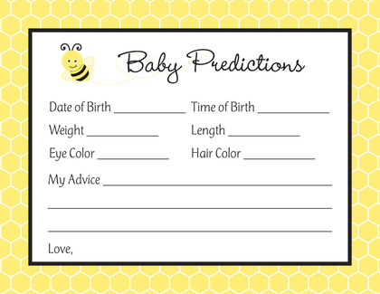 Adorable Bee Baby Shower Wish Cards