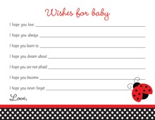 Cute Flying Ladybug Baby Shower Wish Cards