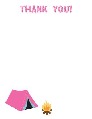 Campsite Pink Fill-In Invitations