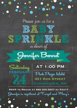 Baby Sprinkle Boy Chalkboard Invitations