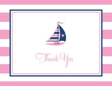 Navy Chevron Anchor Thank You Cards