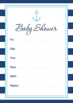 Navy Stripes Anchor Light Blue Advice Cards