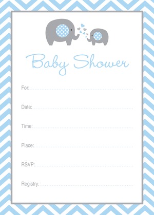 Blue Chevron Elephant Baby Prediction Cards