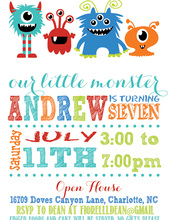 Our Little Monster Birthday Invitations