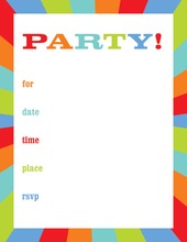 Multicolor Pinwheel Border Fill-in Invitations