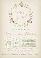 Rose Wreath Vintage Baby Shower Invitations