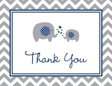 Pink Elephant Baby Shower Thank You Note