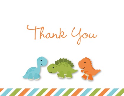 Multicolored Stripes Dinosaurs Fill-in Invitations