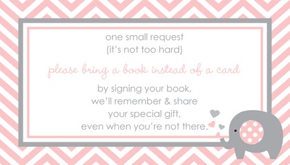 Pink Elephants Baby Shower Chevrons Invitation