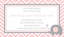 Pink Chevron Bring A Book Card