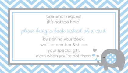 Teal Chevron Bring A Book Card