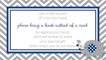 Blue Chevron Bring A Book Card