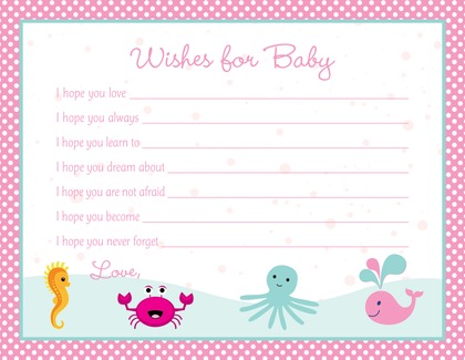 Under The Sea Pink Polka Dot Border Thank You Cards