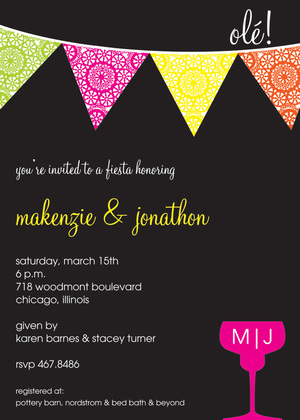 Designer Ole! Fiesta Banners White Invitations