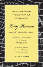 Stylish Yellow Border Party Shower Invitations