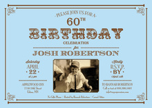 Light Blue Milestone Birthday Invitations